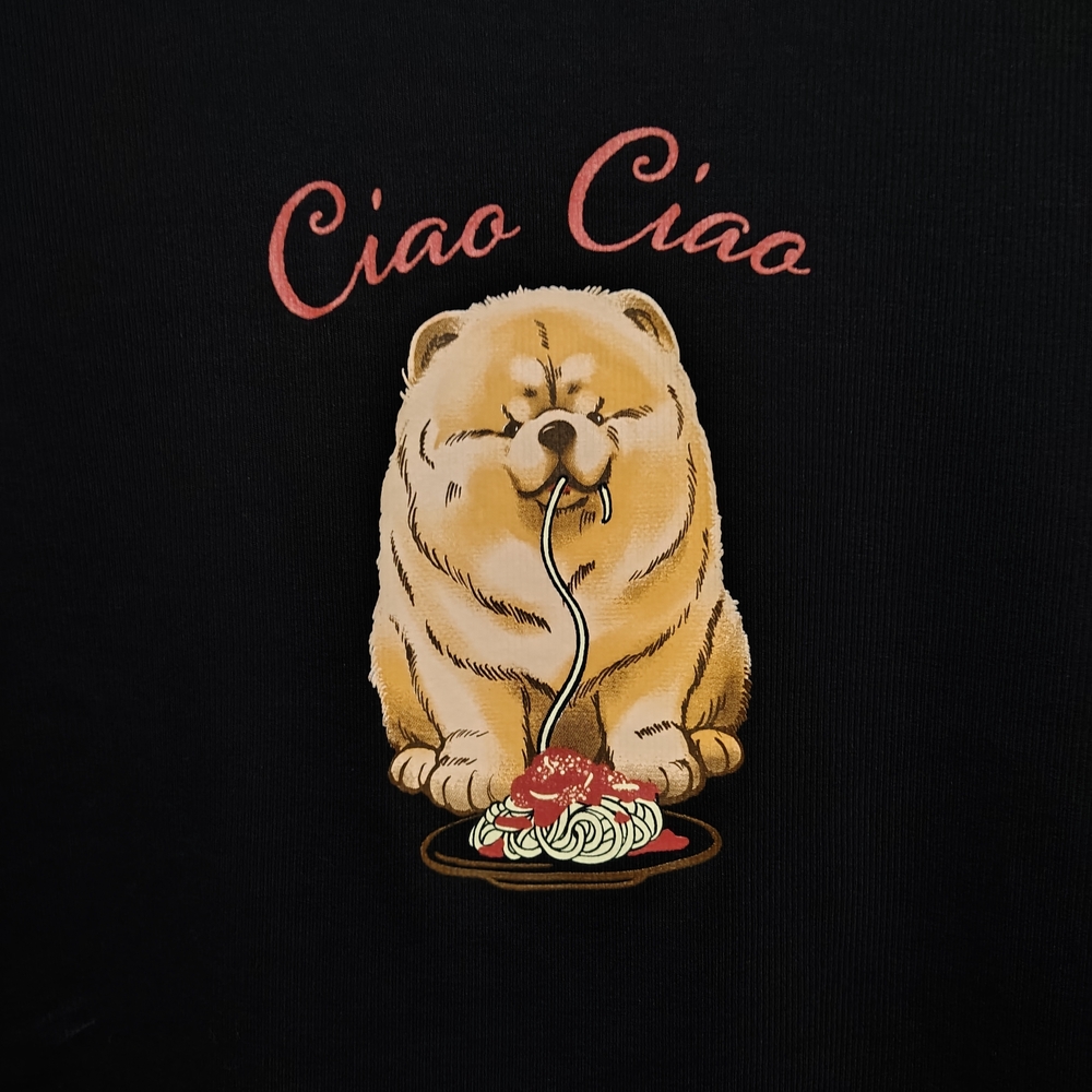 NWOT Black Chow Chow "Ciao Ciao" Graphic T-Shirt